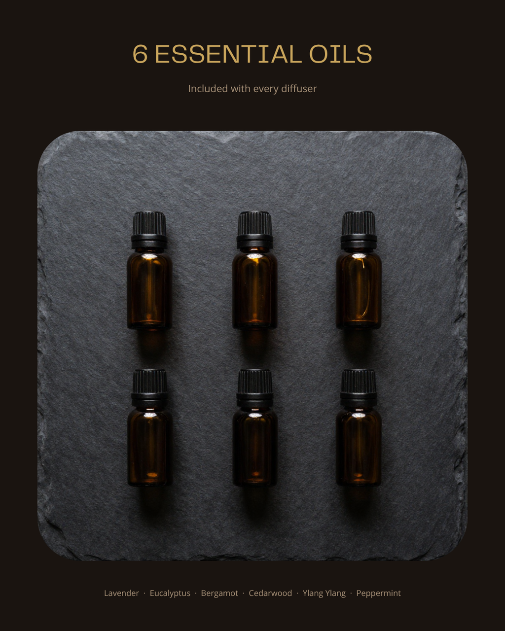 AuraMist 6 essential oil bottles