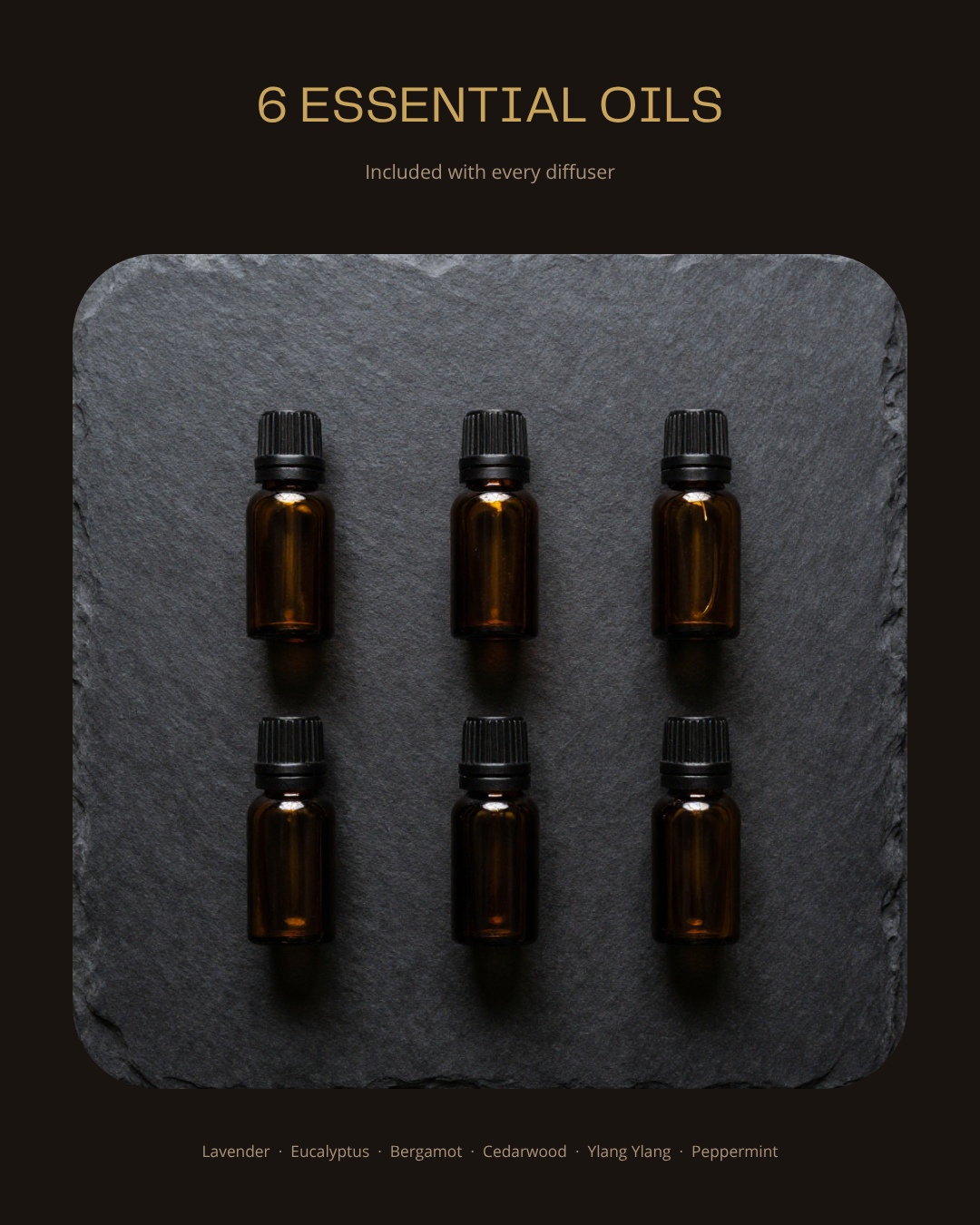 AuraMist 6 essential oil bottles